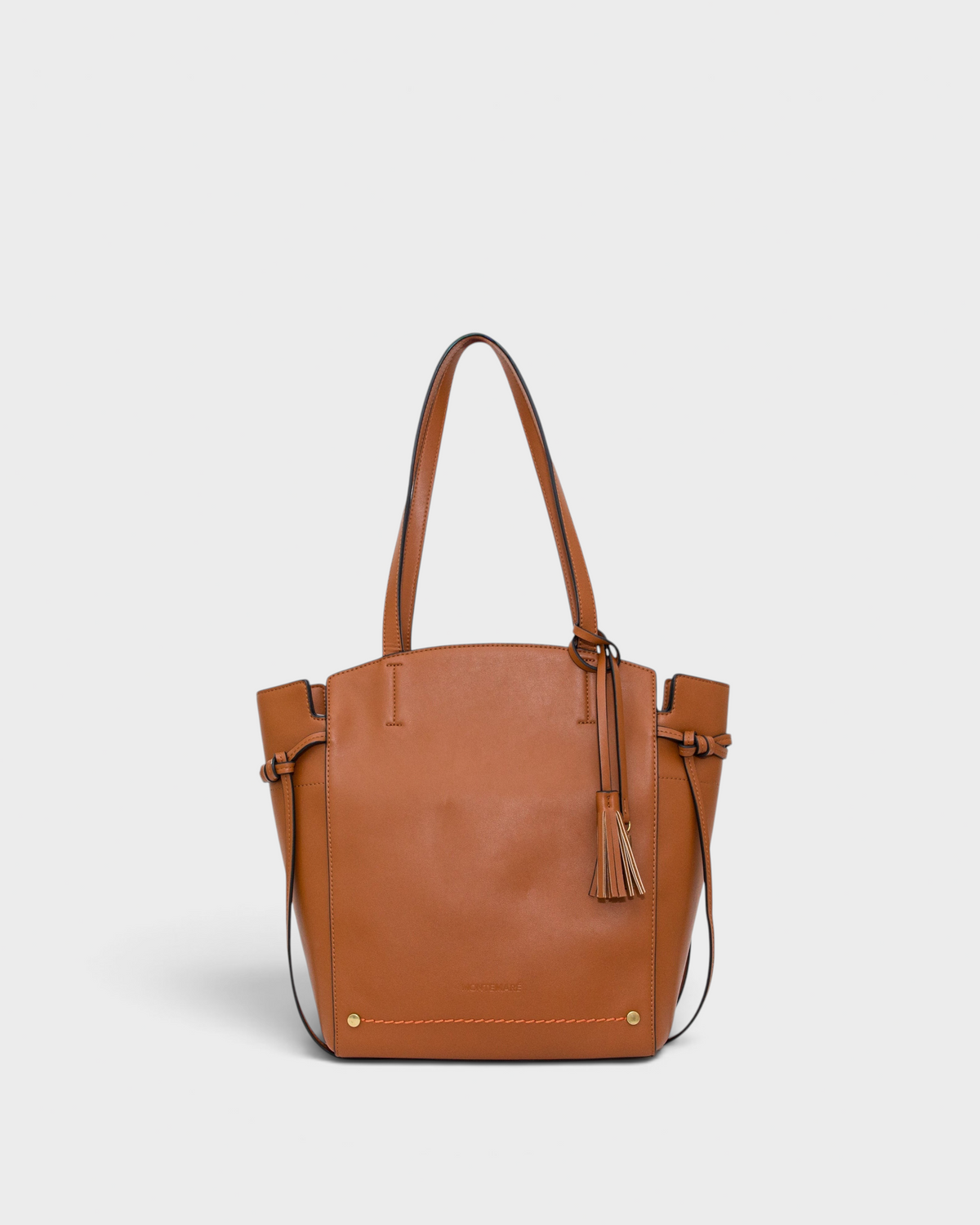 Montemaré Roma Tote in Cognac on white background