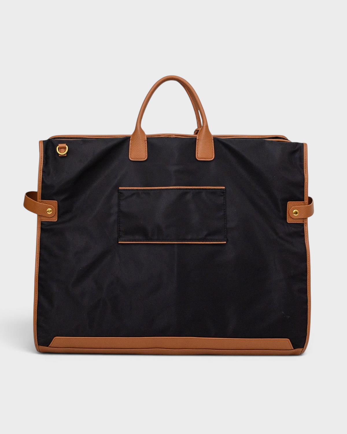 Montemaré Oslo premium black waterproof nylon garment bag with genuine leather trim and top handles