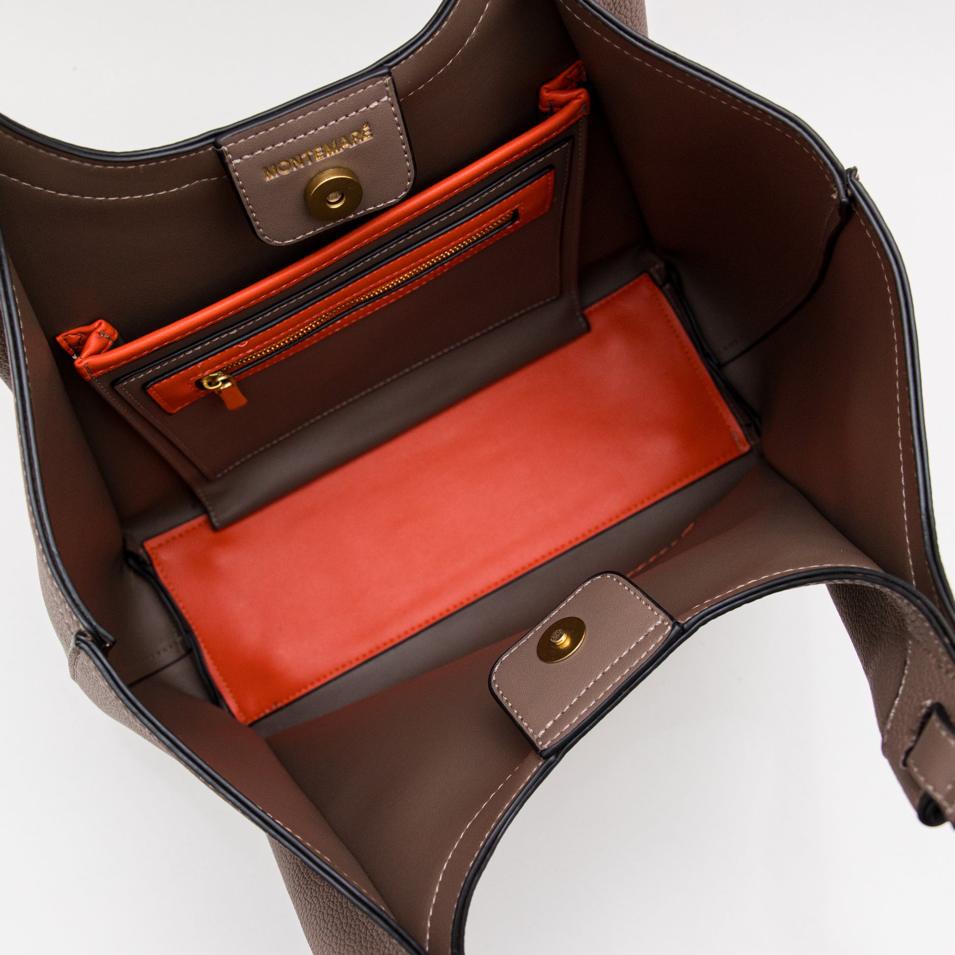 Sedona interior with orange trim and snap closure