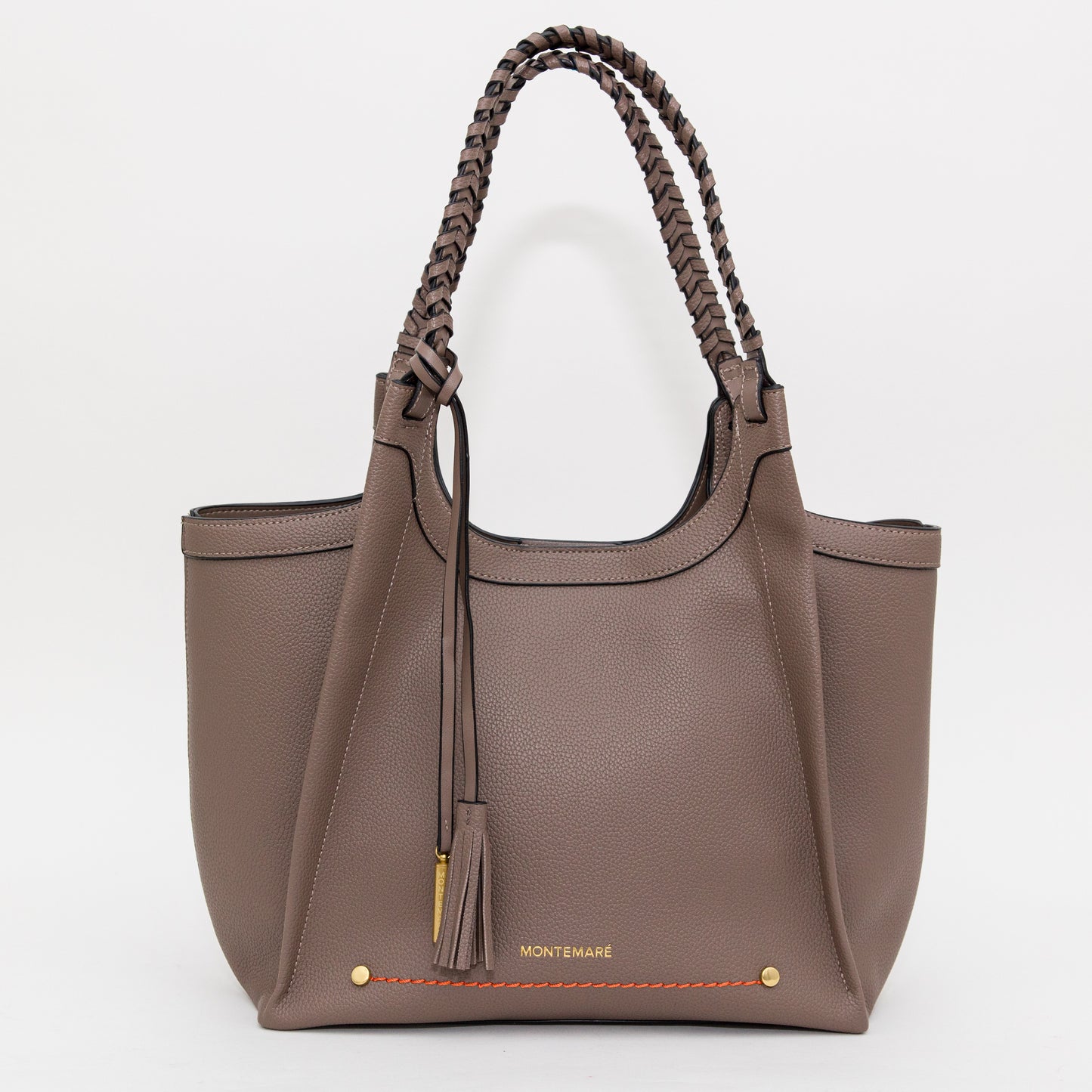 Montemaré Sedona Tote in Cocoa Bean with safety whistle tassel